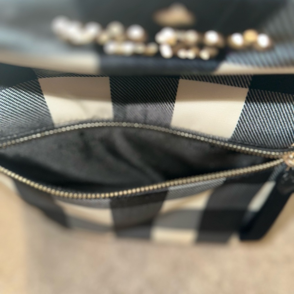 Kate Spade Plaid Black and Cream Backpack - Picture 5 of 8